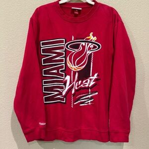 Vintage 2012 Miami Heat Sweatshirt XL Mitchell & Ness Red Pullover NBA